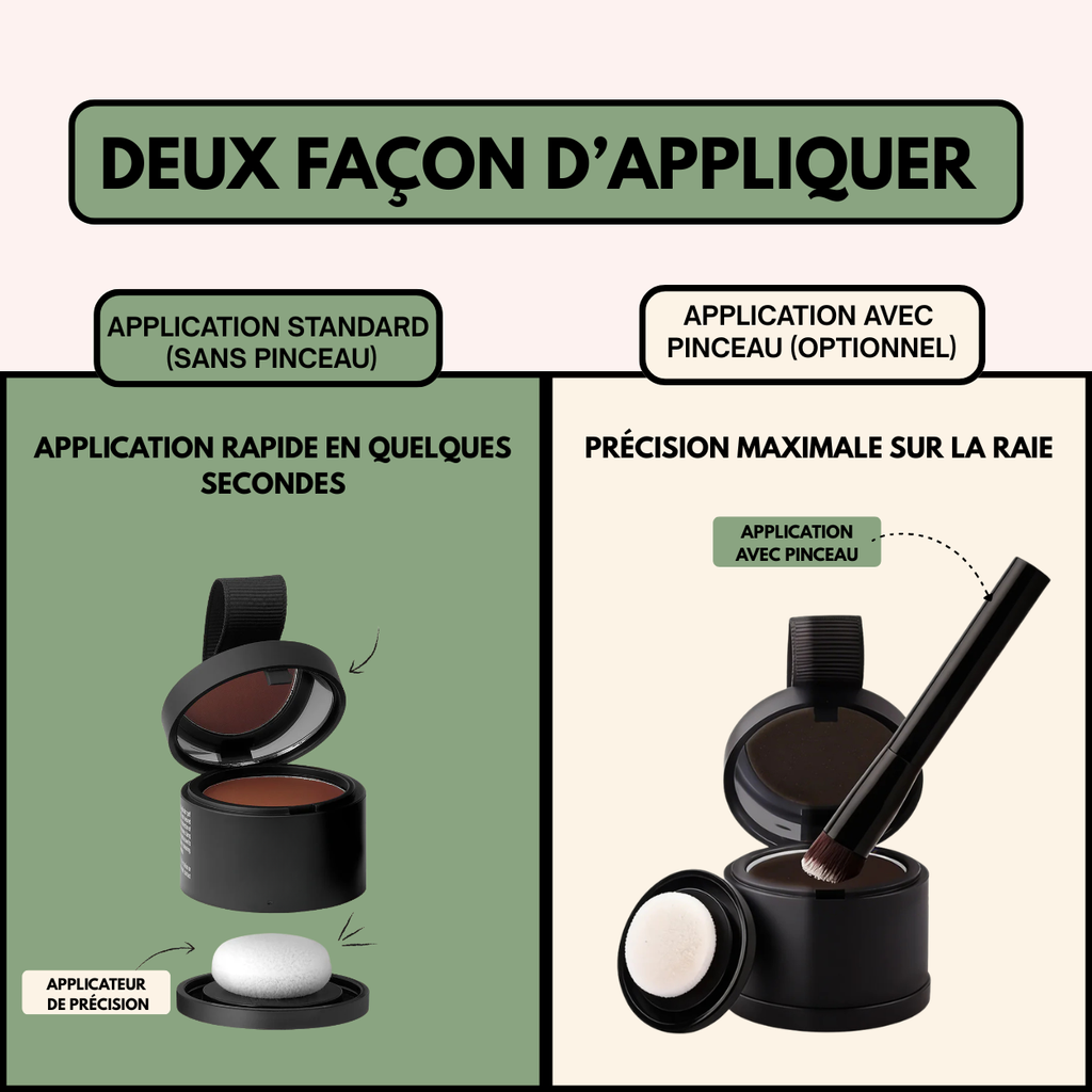 Couverture instantanée et naturelle pour les cheveux clairsemés et les racines